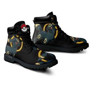 NWB Gear Anime Umbreon Vegan Leather Boots Custom Anime Painted Water Resistant